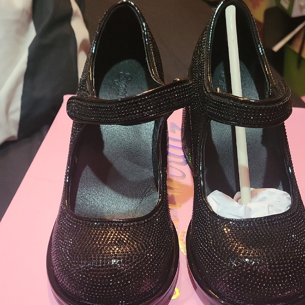 Dolls Kill Black Glitter Heels